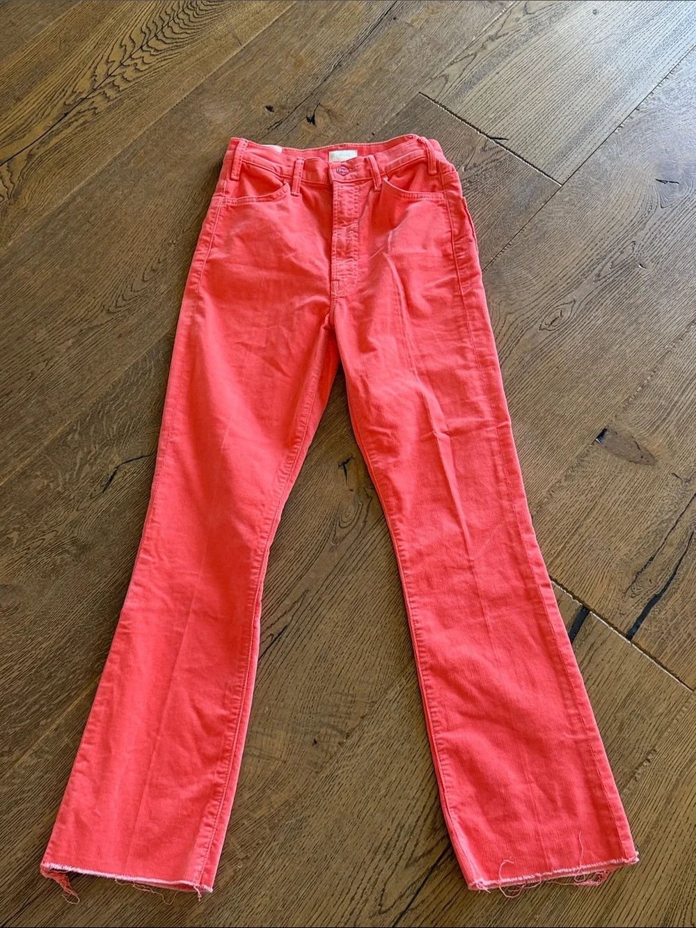 MOTHER Coral‎ High-Rise Cropped corduroy Straight hopscotch Jeans